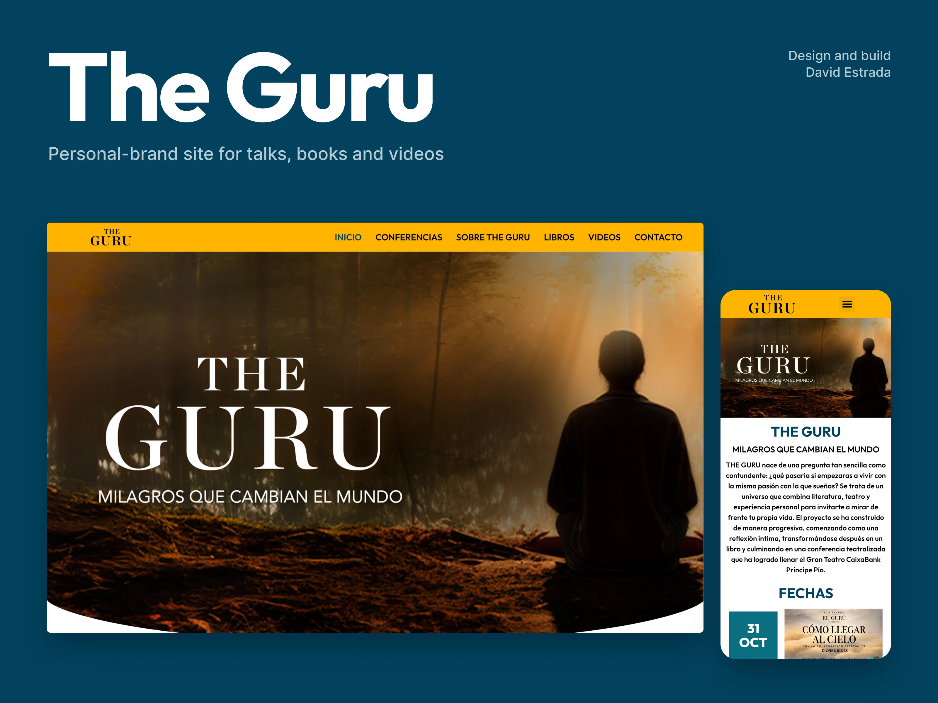Cover poster for The Guru: the site on desktop and on a phone